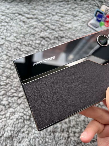 Porsche Look Dual Leather & Glass Case for Samsung