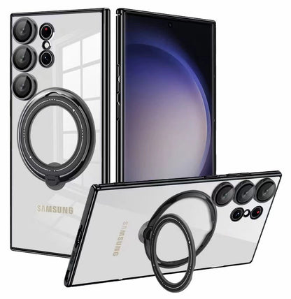 Silicon 360 Degree Rotating Chrome Stand Case