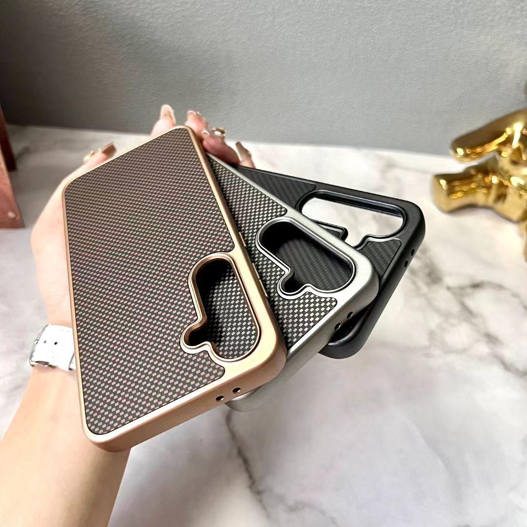 Premium Carbon Fiber & Metal Case | Kevlar Pita Series | Samsung S23/S24 Ultra