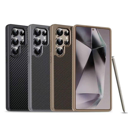 Premium Carbon Fiber & Metal Case | Kevlar Pita Series | Samsung S23/S24 Ultra