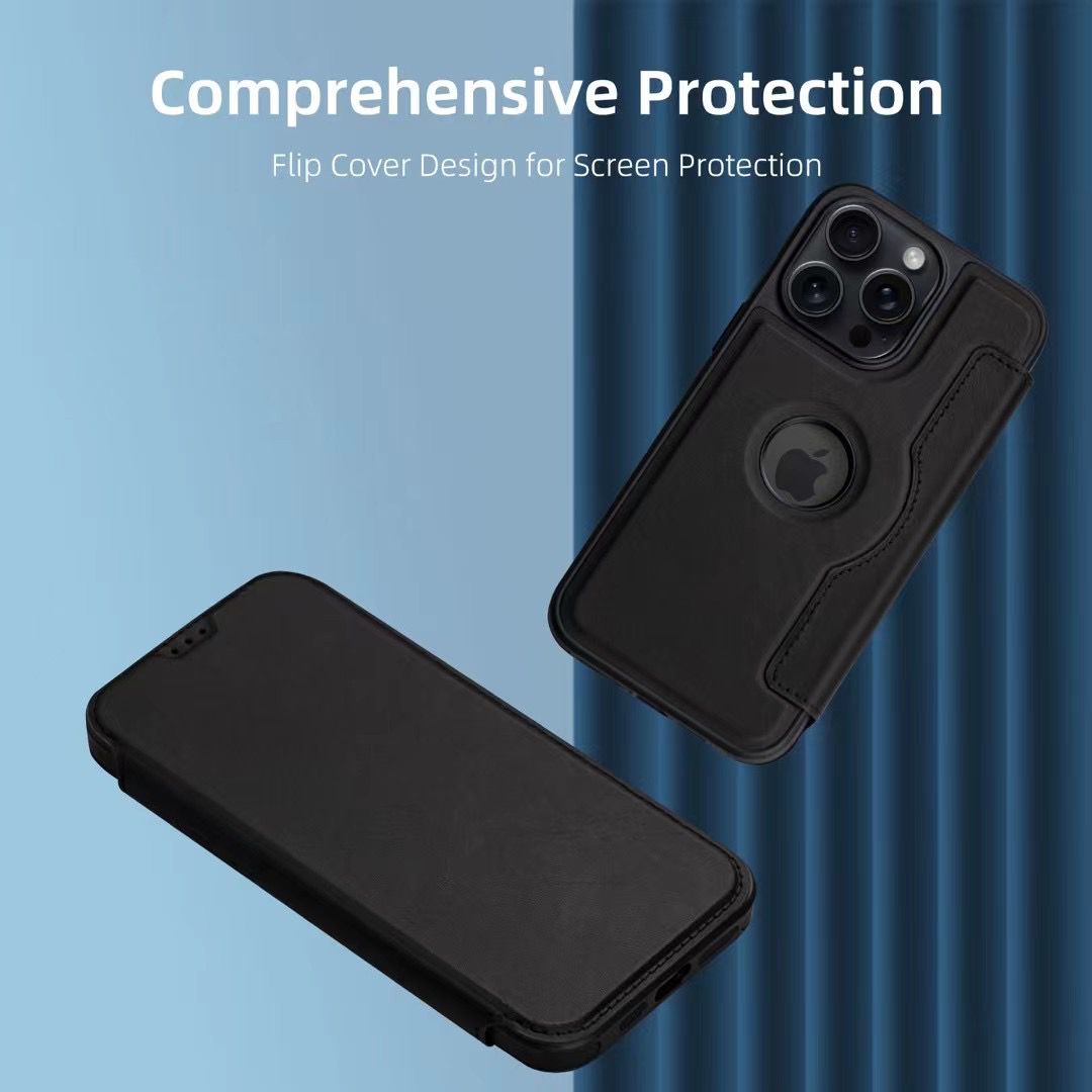 Leather Flip Case for iPhone with Credit Card Holder